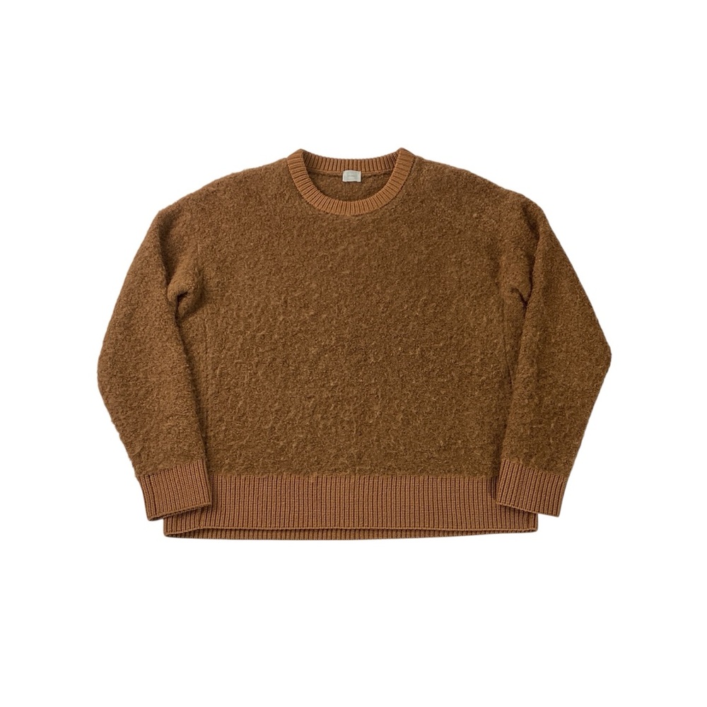 CT Plage Alpaca Crewneck Sweater Chestnut Brown Knit Cozy Luxury Scandi Size 38